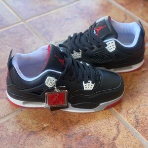 Size 8 Men’s And Women’s 9.5 - Air Jordan Retro 4 Black and Red Sneakers